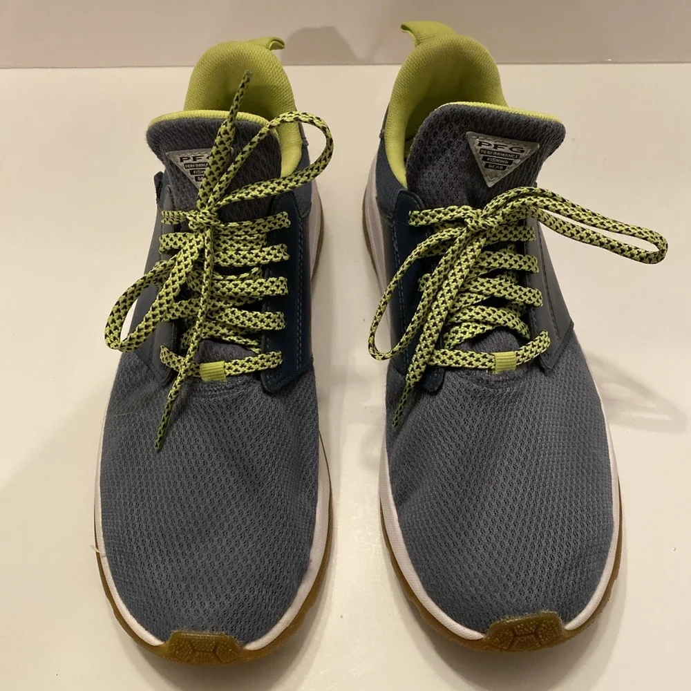 Columbia Men Sz 8 Tamiami PFG‎ Boat Shoes Blue Green BM0174 EUC